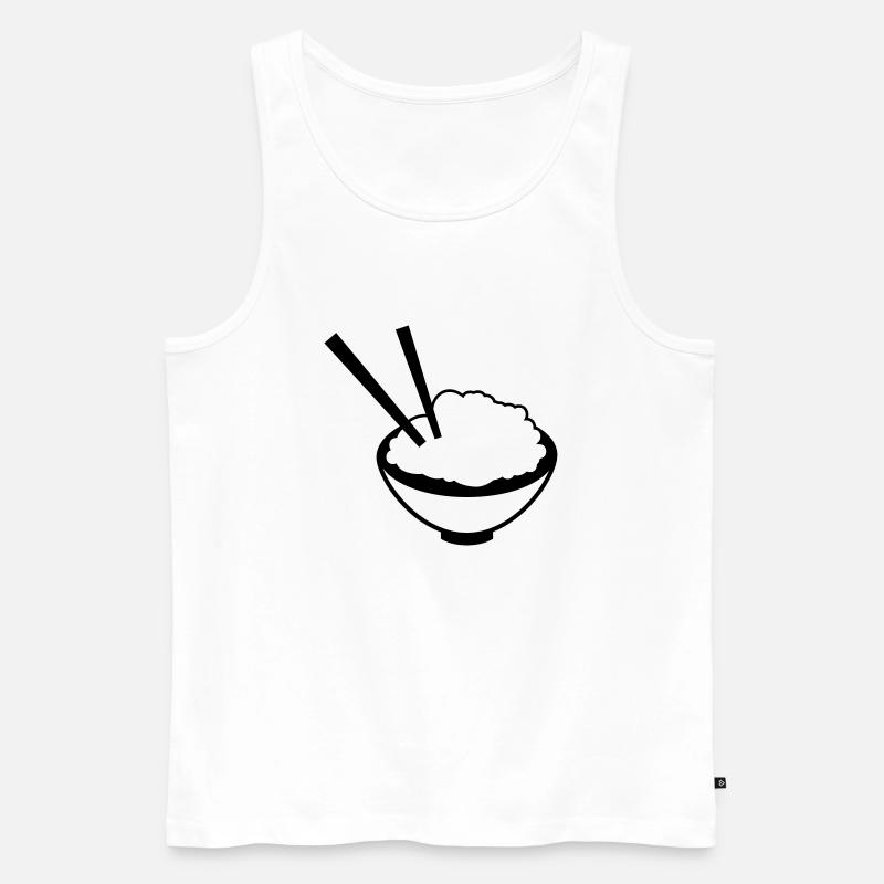 China Reisgericht mit Stäbchen - Männer Premium Bio Tank Top - Weiß