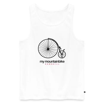 mon vélo de montagne - descente - Débardeur bio Premium Homme - blanc - Devant - AI Model Male 178 light (178cm)