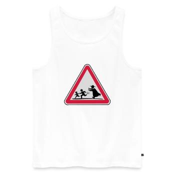 Achtung Pfarrer - Männer Premium Bio Tank Top - Weiß - Vorne - Michal (187cm)