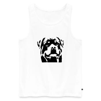 Rottweiler - Débardeur bio Premium Homme - blanc - Devant - AI Model Male 178 light (178cm)
