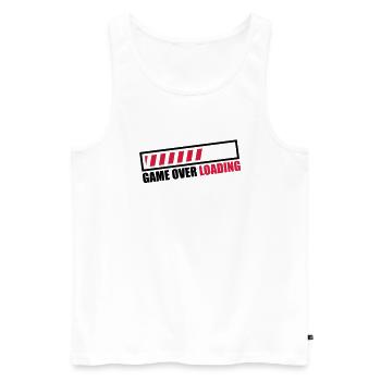 game_over_loading_c2 - Débardeur bio Premium Homme - blanc - Devant - AI Model Male 178 light (178cm)