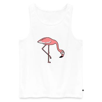 essen trinken beugen unten flamingo clipart comic - Männer Premium Bio Tank Top - Weiß - Vorne - AI Model Male 178 light (178cm)