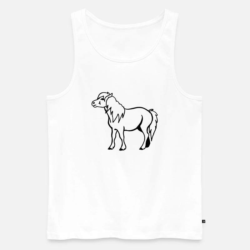 Pony - Männer Premium Bio Tank Top - Weiß
