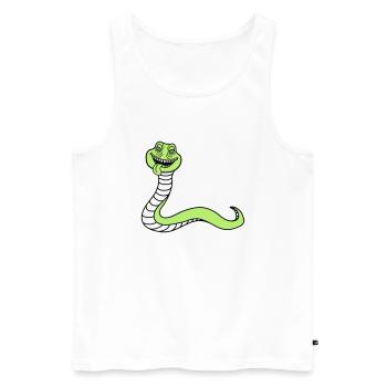 tête de serpent monstre boese dangereux la - Débardeur bio Premium Homme - blanc - Devant - AI Model Male 178 light (178cm)