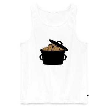 saucepan pot many heap design potato food - Men's Premium Organic Tank Top - white - Front - AI Model Male 178 light (178cm)