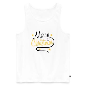 text design logo tanne sterne frohe christmas weih - Männer Premium Bio Tank Top - Weiß - Vorne - Michal (187cm)