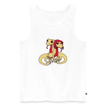 paar paerchen liebe 2 freunde verliebt frau weibli - Männer Premium Bio Tank Top - Weiß - Vorne - Michal (187cm)