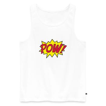 pow_punch - Männer Premium Bio Tank Top - Weiß - Vorne - Michal (187cm)