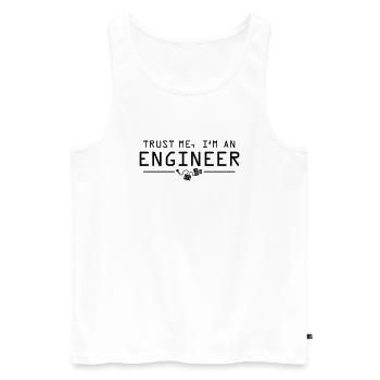 Trust me I'm an engineer - Männer Premium Bio Tank Top - Weiß - Vorne - AI Model Male 178 light (178cm)