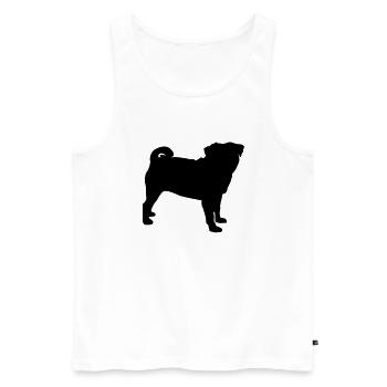 Mops - Männer Premium Bio Tank Top - Weiß - Vorne - AI Model Male 178 light (178cm)