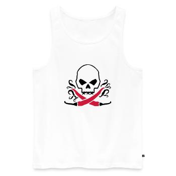 Chilli skull - Männer Premium Bio Tank Top - Weiß - Vorne - AI Model Male 178 light (178cm)
