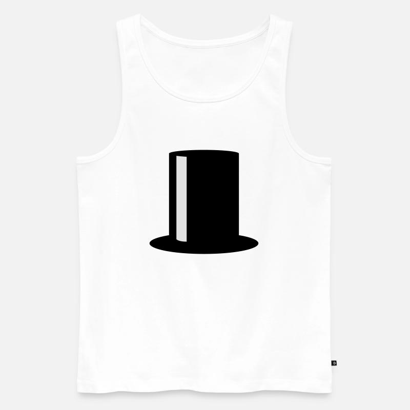 Top Hat - Männer Premium Bio Tank Top - Weiß