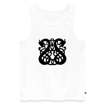 Wikinger - Männer Premium Bio Tank Top - Weiß - Vorne - Michal (187cm)