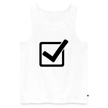 Haken - Männer Premium Bio Tank Top - Weiß - Vorne - AI Model Male 178 light (178cm)