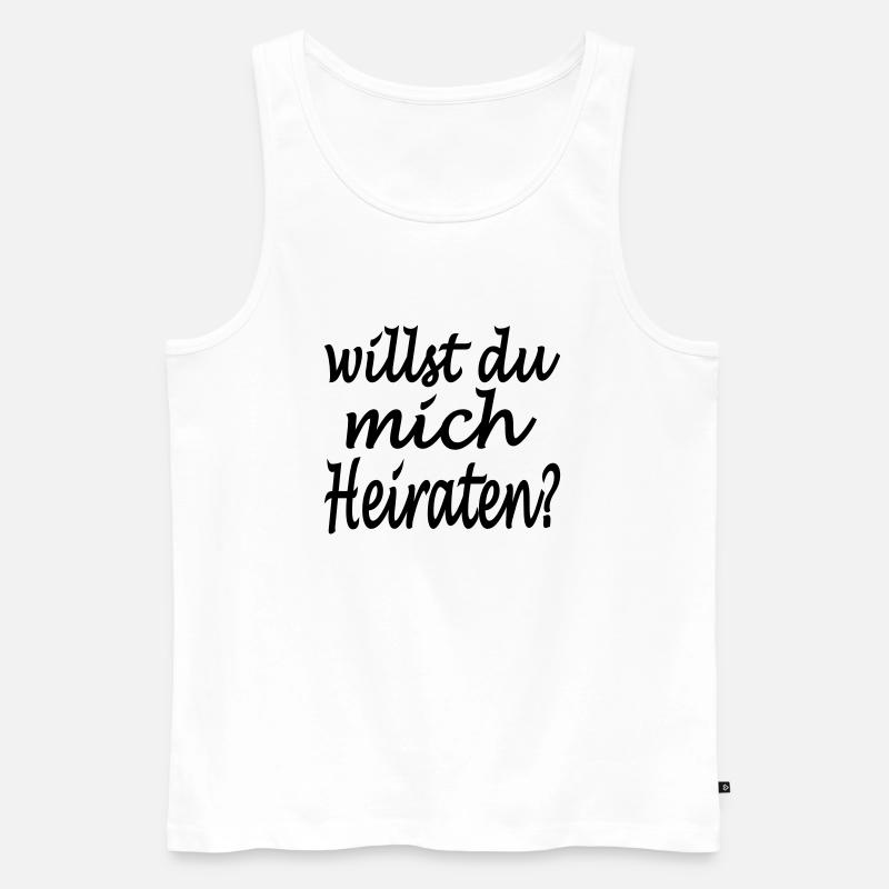 willst du mich heiraten - Männer Premium Bio Tank Top - Weiß
