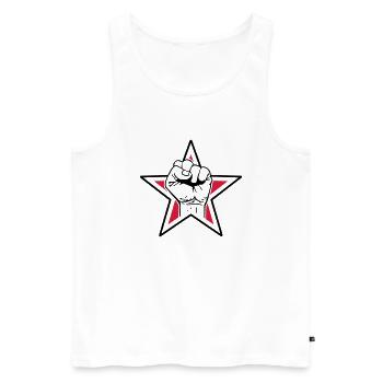 star fist - Sternen Faust-Freiheit-Kämpfen-Freedom - Männer Premium Bio Tank Top - Weiß - Vorne - AI Model Male 178 light (178cm)
