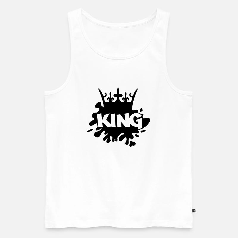 king - Männer Premium Bio Tank Top - Weiß