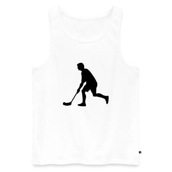 Floorball - Männer Premium Bio Tank Top - Weiß - Vorne - Michal (187cm)
