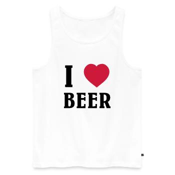 I Love Beer - Men's Premium Organic Tank Top - white - Front - AI Model Male 178 light (178cm)