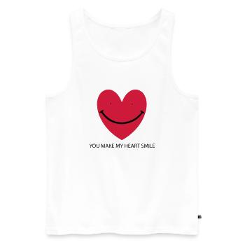 Heart Smile - Männer Premium Bio Tank Top - Weiß - Vorne - Michal (187cm)