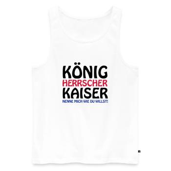 koenig_kaiser3 - Männer Premium Bio Tank Top - Weiß - Vorne - Michal (187cm)