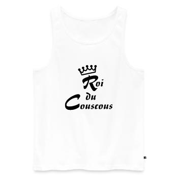 roi couscous - Débardeur bio Premium Homme - blanc - Devant - AI Model Male 178 light (178cm)