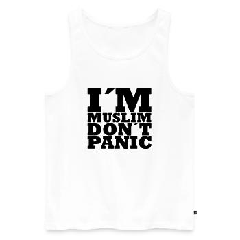 I´m Muslim dont panic kein panik - Männer Premium Bio Tank Top - Weiß - Vorne - Michal (187cm)