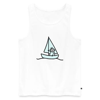 Sailing man - Sailboat - V2 - Men's Premium Organic Tank Top - white - Front - AI Model Male 178 light (178cm)