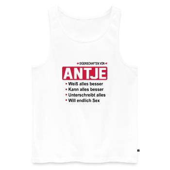 antje - Männer Premium Bio Tank Top - Weiß - Vorne - AI Model Male 178 light (178cm)