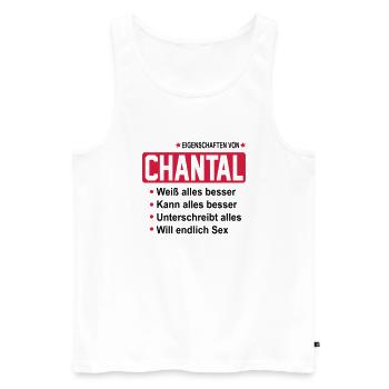 chantal - Männer Premium Bio Tank Top - Weiß - Vorne - AI Model Male 178 light (178cm)
