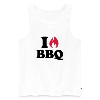 I Love BBQ - Men's Premium Organic Tank Top - white - Front - Michal (187cm)