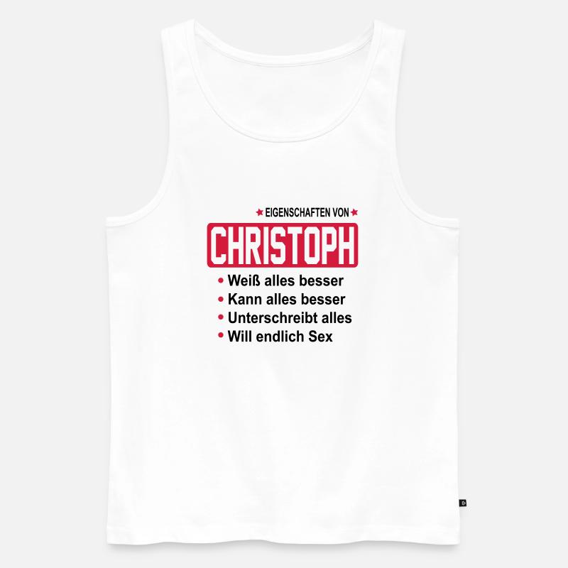 christoph - Männer Premium Bio Tank Top - Weiß