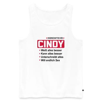 cindy - Männer Premium Bio Tank Top - Weiß - Vorne - Michal (187cm)