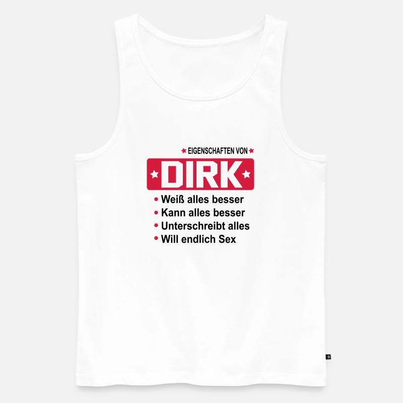 dirk - Männer Premium Bio Tank Top - Weiß