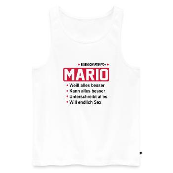 mario - Männer Premium Bio Tank Top - Weiß - Vorne - Michal (187cm)
