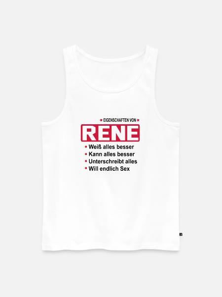 rene - Männer Premium Bio Tank Top - Weiß