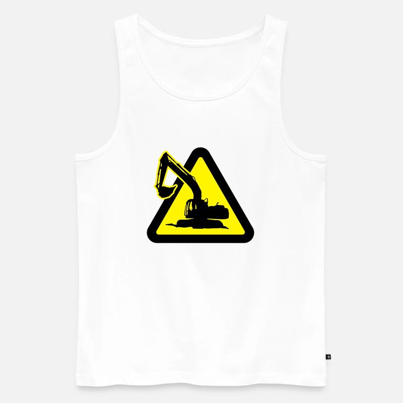 bauarbeiten_mit_bagger_2c - Männer Premium Bio Tank Top - Weiß