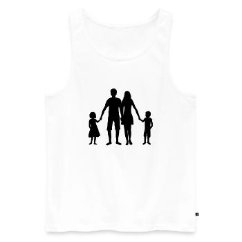 vatertag 2 kinder geschwister tochter vater dad pa - Männer Premium Bio Tank Top - Weiß - Vorne - Michal (187cm)