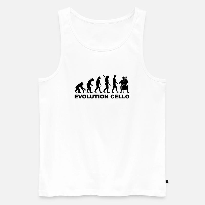Evolution Cello - Men's Premium Organic Tank Top - white