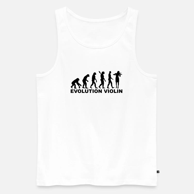 Evolution violin - Men's Premium Organic Tank Top - white
