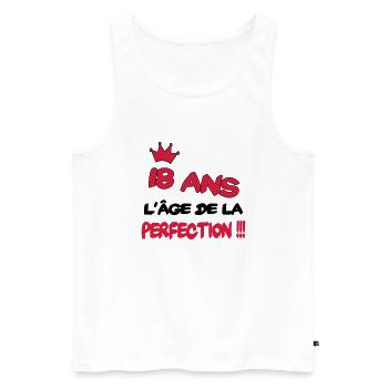 18 ans l'âge de la perfection - Men's Premium Organic Tank Top - white - Front - Michal (187cm)