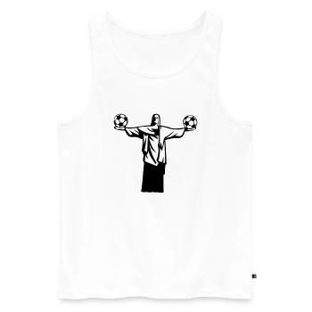 football statue bresil rio janeiro christ - Débardeur bio Premium Homme - blanc - Devant - AI Model Male 178 light (178cm)