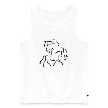 Dressage and Show Jumping - Men's Premium Organic Tank Top - white - Front - AI Model Male 178 light (178cm)