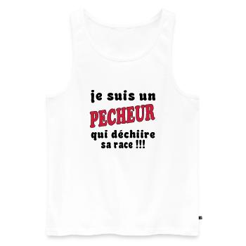 Je suis un pêcheur qui déchire - Men's Premium Organic Tank Top - white - Front - AI Model Male 178 light (178cm)