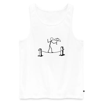 Slackline - Männer Premium Bio Tank Top - Weiß - Vorne - AI Model Male 178 light (178cm)