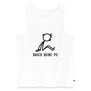 Bauch Beine Po - Männer Premium Bio Tank Top - Weiß - Vorne - Michal (187cm)