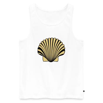 coquille saint jaques coquillage de Compostelle - Débardeur bio Premium Homme - blanc - Devant - AI Model Male 178 light (178cm)