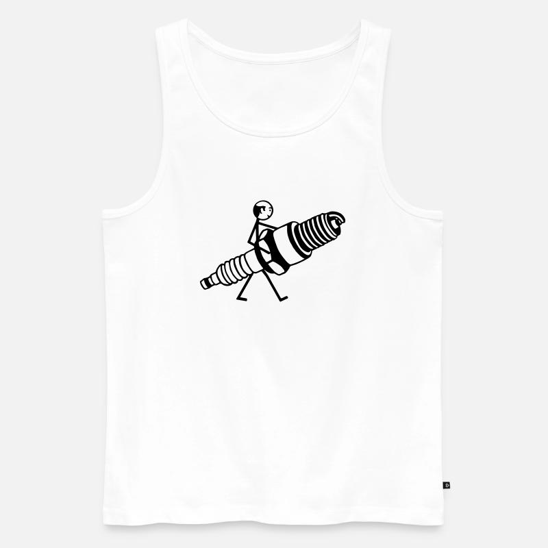 Mechatroniker mit Zündkerze - Männer Premium Bio Tank Top - Weiß