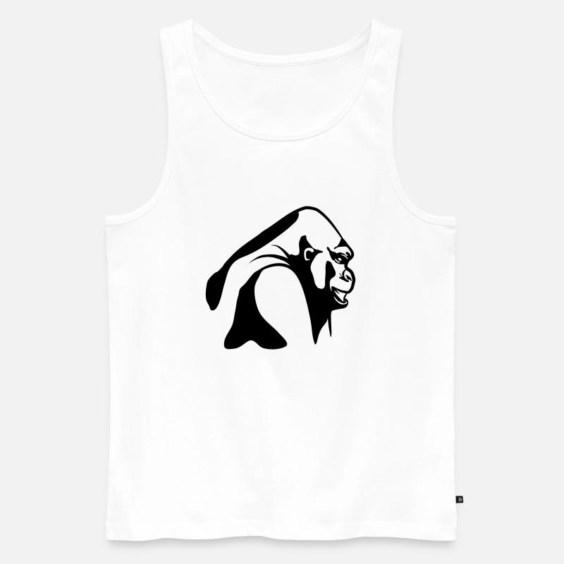 affe gorilla - Männer Premium Bio Tank Top - Weiß