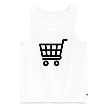Einkaufswagen - Männer Premium Bio Tank Top - Weiß - Vorne - Michal (187cm)